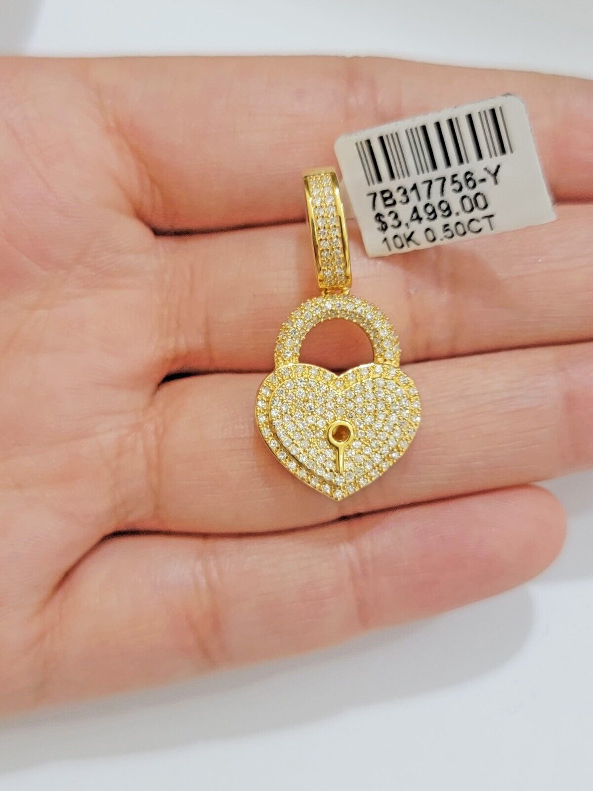 Diamond Key charm pendant Real 10k gold 1/2 Natural Diamonds For Men Women, REAL - Reva Jeweler
