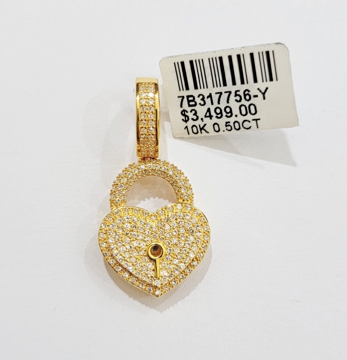 Diamond Key charm pendant Real 10k gold 1/2 Natural Diamonds For Men Women, REAL - Reva Jeweler