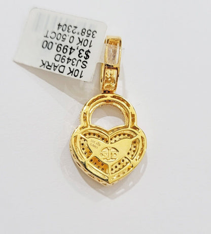 Diamond Key charm pendant Real 10k gold 1/2 Natural Diamonds For Men Women, REAL - Reva Jeweler