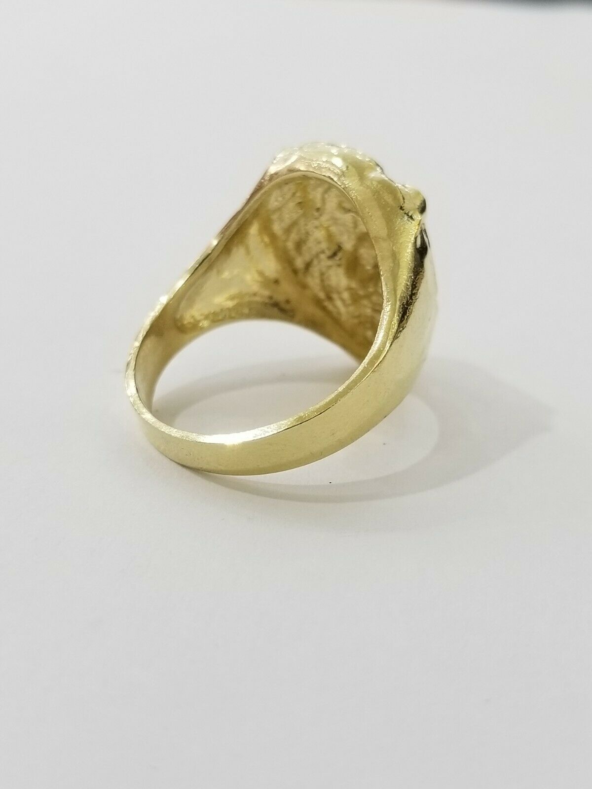 GOLD Lion Head Mens Ring SOLID 10k Yellow Gold REAL Ring , Pinky , Casual , size - Reva Jeweler