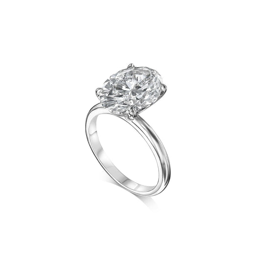 IGI Certified Diamond Engagement Ring VS2 H Oval 3 Ctw Lab - created Sparkling - Reva Jeweler