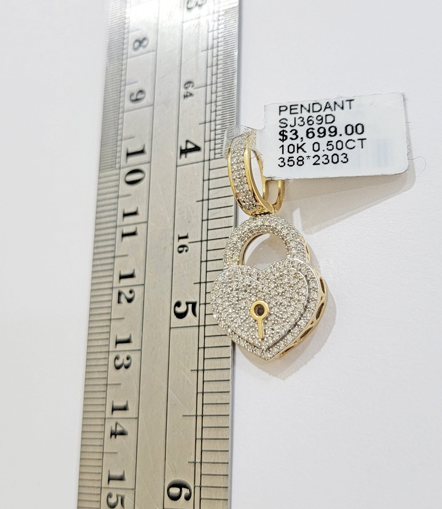 Real Diamond Heart Key charm pendant Real 10k gold 1/2 Natural Diamonds For Men Women