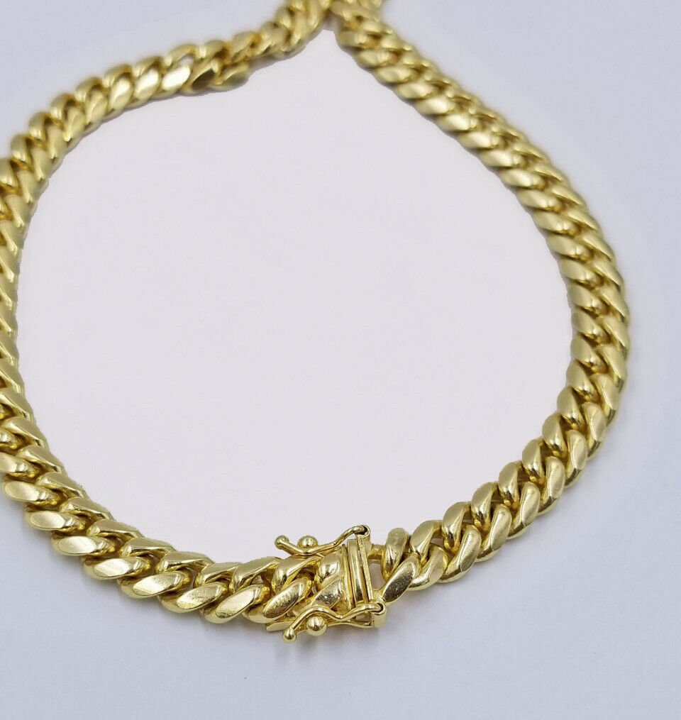 Kids REAL 10k Gold Miami Cuban Link Bracelet 6mm 6" Inch 10KT Yellow Gold Strong - Reva Jeweler