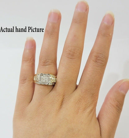 Ladies 14k Yellow Gold Ring Natural 2CT Diamond Women REAL , Wedding Engagement - Reva Jeweler