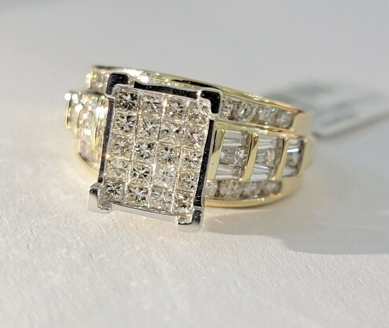 Ladies 14k Yellow Gold Ring Natural 2CT Diamond Women REAL , Wedding Engagement - Reva Jeweler