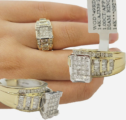 Ladies 14k Yellow Gold Ring Natural 2CT Diamond Women REAL , Wedding Engagement - Reva Jeweler