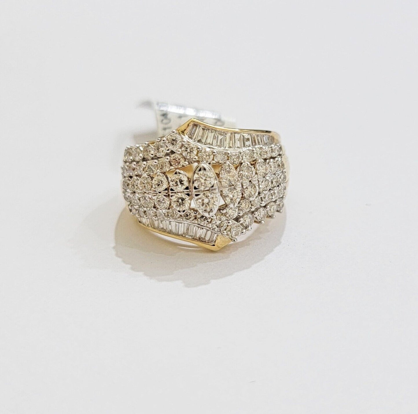 Ladies Diamond Ring Solid 10k Yellow Gold 1.50CT Natural Diamond women band REAL - Reva Jeweler