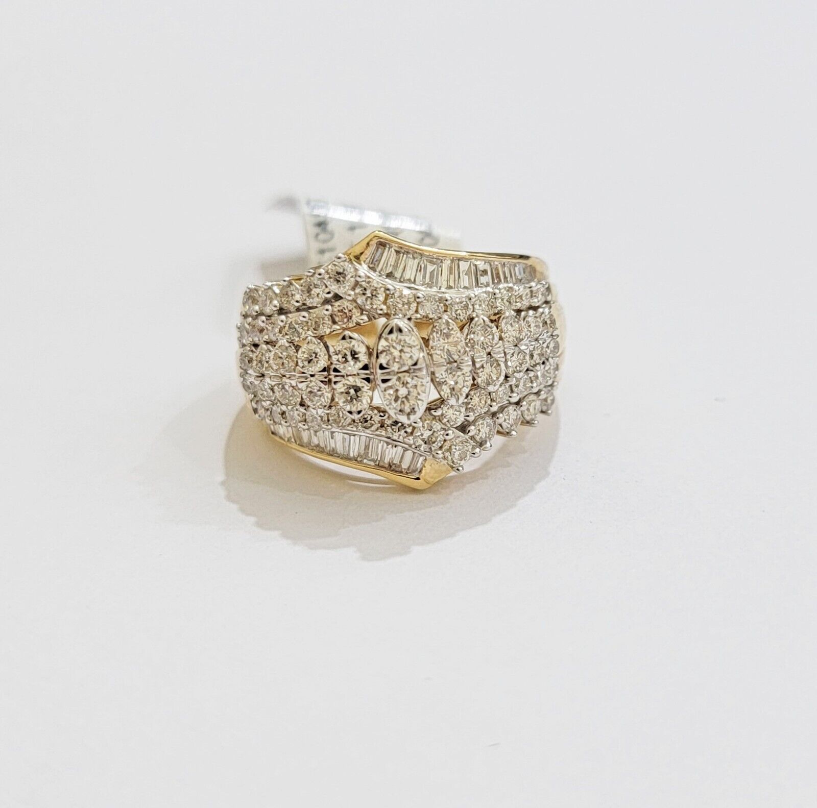 Ladies Diamond Ring Solid 10k Yellow Gold 1.50CT Natural Diamond women band REAL - Reva Jeweler