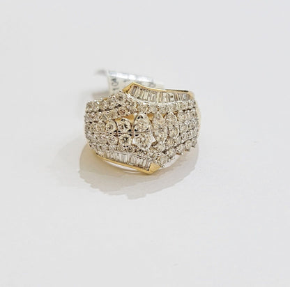 Ladies Diamond Ring Solid 10k Yellow Gold 1.50CT Natural Diamond women band REAL - Reva Jeweler
