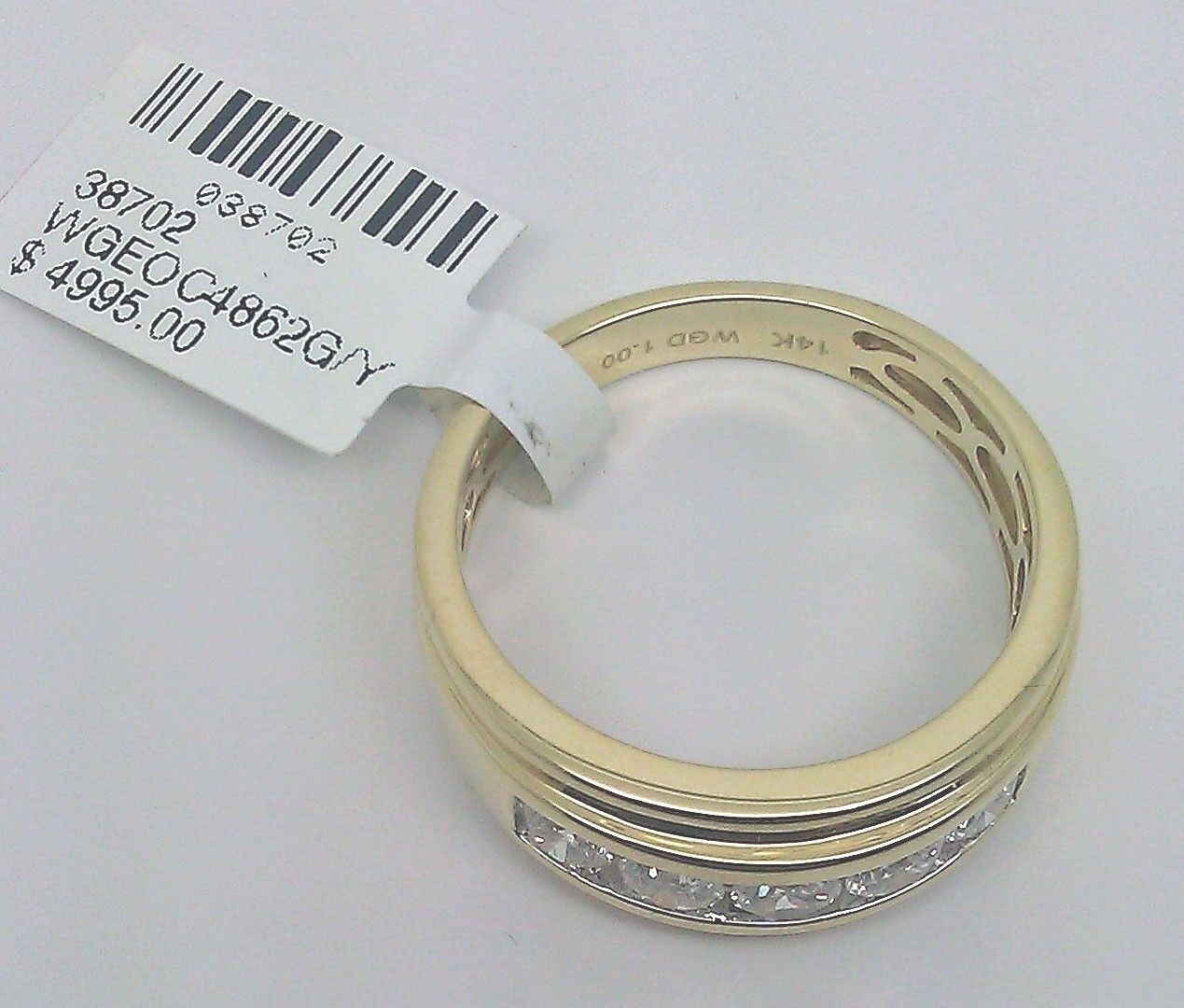 Men Solid 14k Yellow Gold 1CT Band Wedding Engagement Ring REAL Diamond - Reva Jeweler