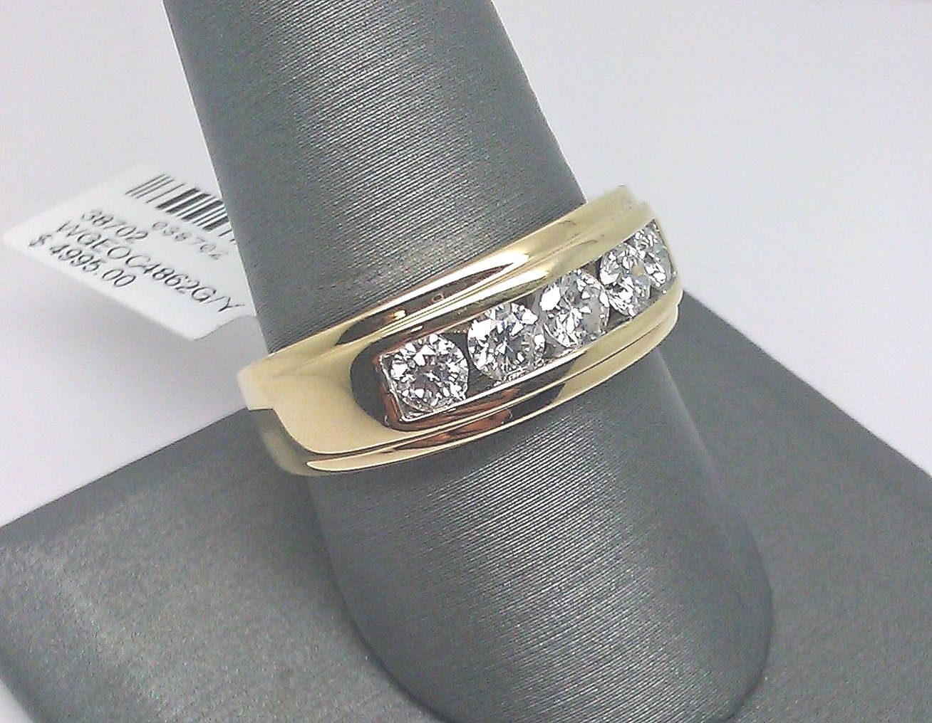 Men Solid 14k Yellow Gold 1CT Band Wedding Engagement Ring REAL Diamond - Reva Jeweler
