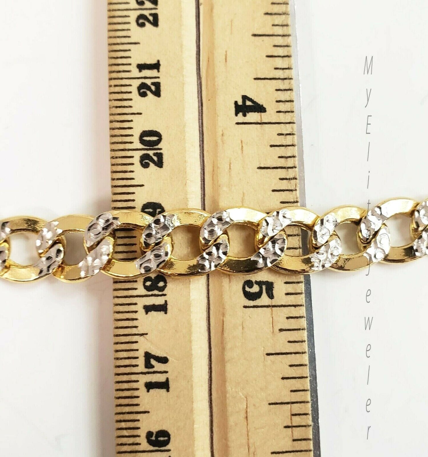 Men's 10k Diamond Cuts Cuban link Curb Bracelet 8 Inch 9mm Lobster Lock, Real - Reva Jeweler