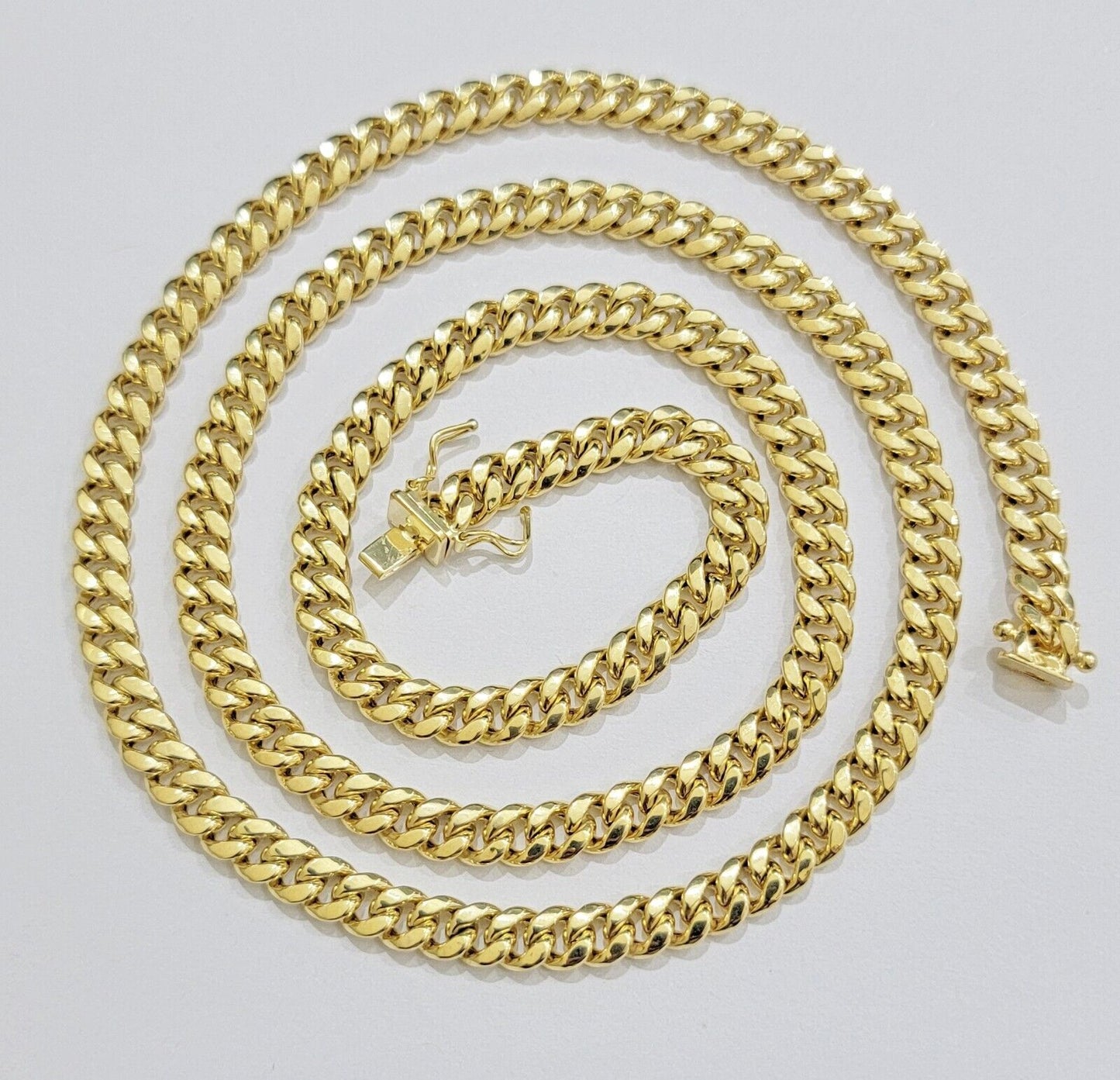 Mens 10k Gold Chain Necklace 6mm Miami Cuban Link 18 - 28 Inch REAL 10kt Yellow - Reva Jeweler