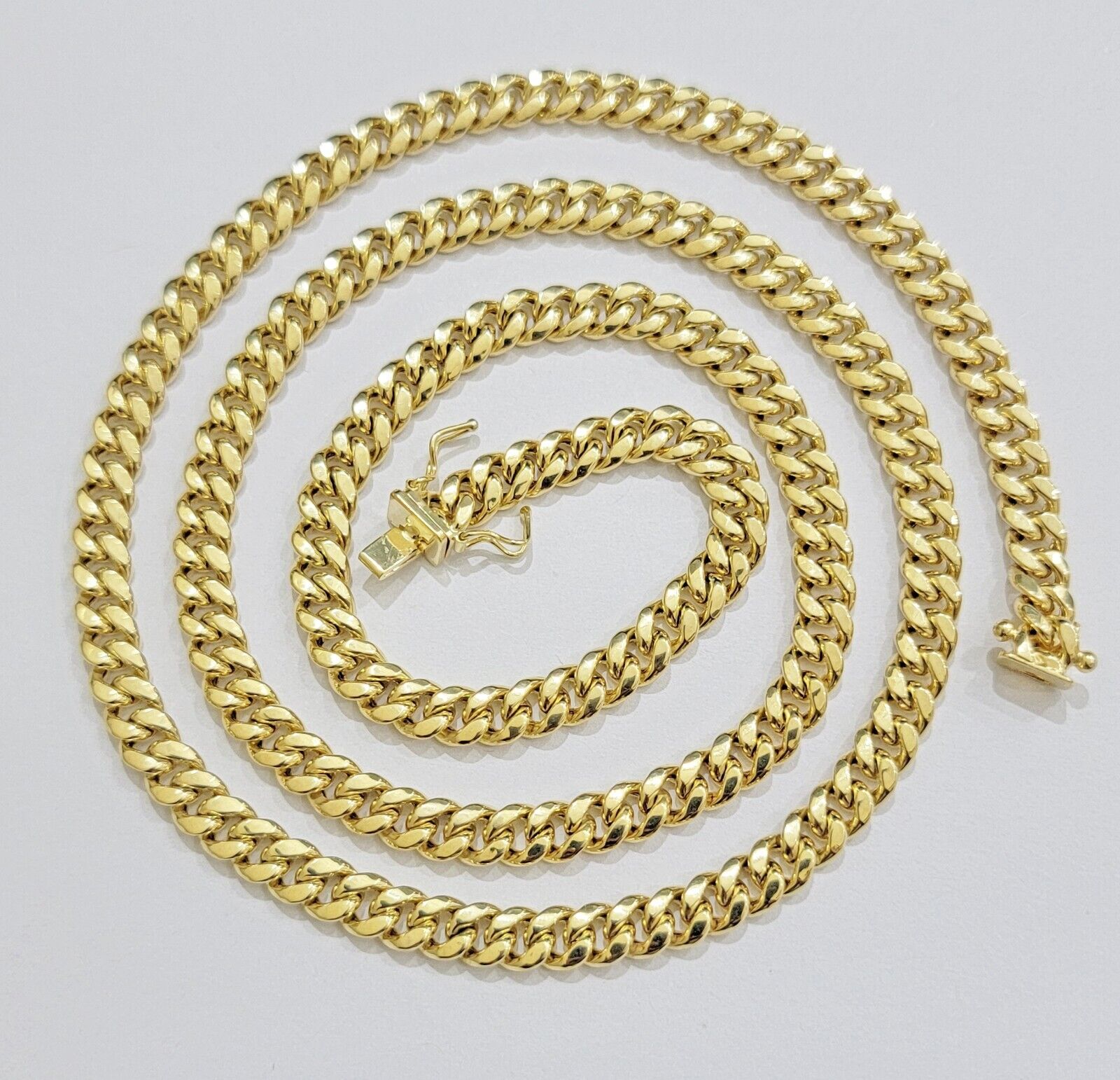 Mens 10k Gold Chain Necklace 6mm Miami Cuban Link 18 - 28 Inch REAL 10kt Yellow - Reva Jeweler