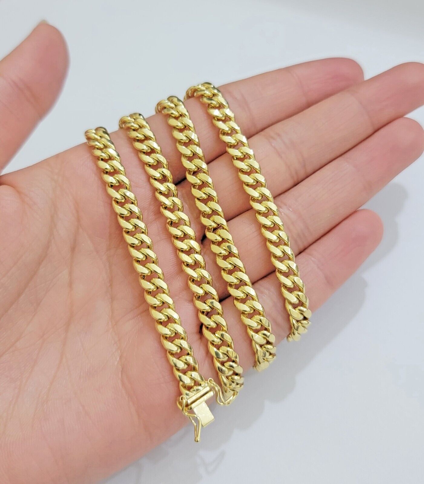 Mens 10k Gold Chain Necklace 6mm Miami Cuban Link 18 - 28 Inch REAL 10kt Yellow - Reva Jeweler