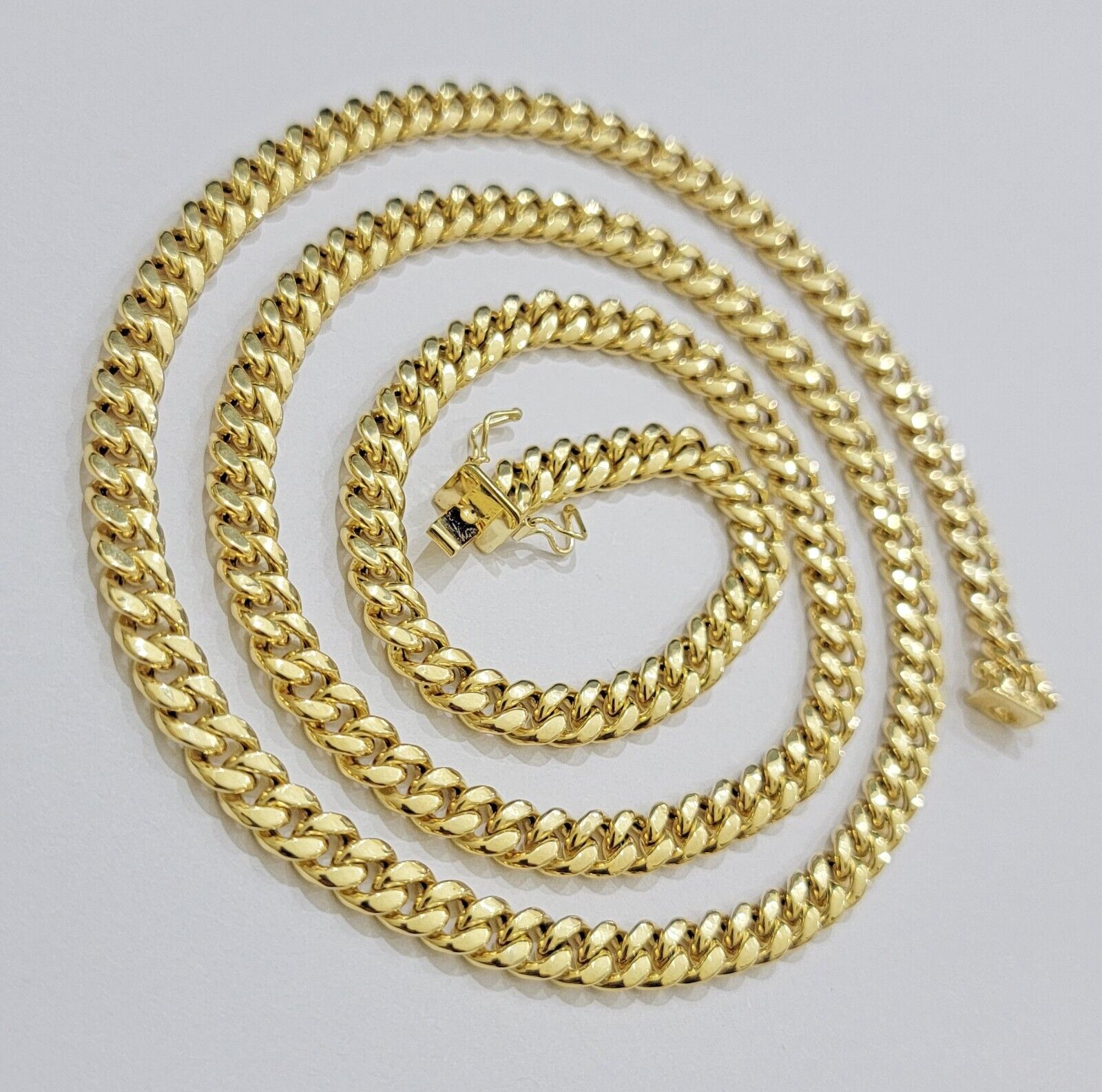 Mens 10k Gold Chain Necklace 6mm Miami Cuban Link 18 - 28 Inch REAL 10kt Yellow - Reva Jeweler