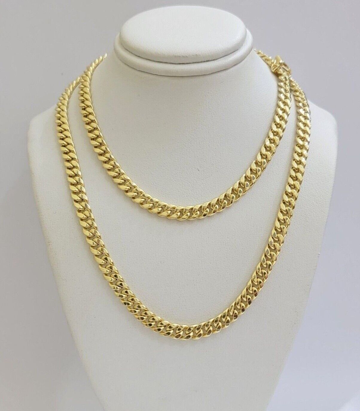 Mens 10k Gold Chain Necklace 6mm Miami Cuban Link 18 - 28 Inch REAL 10kt Yellow - Reva Jeweler