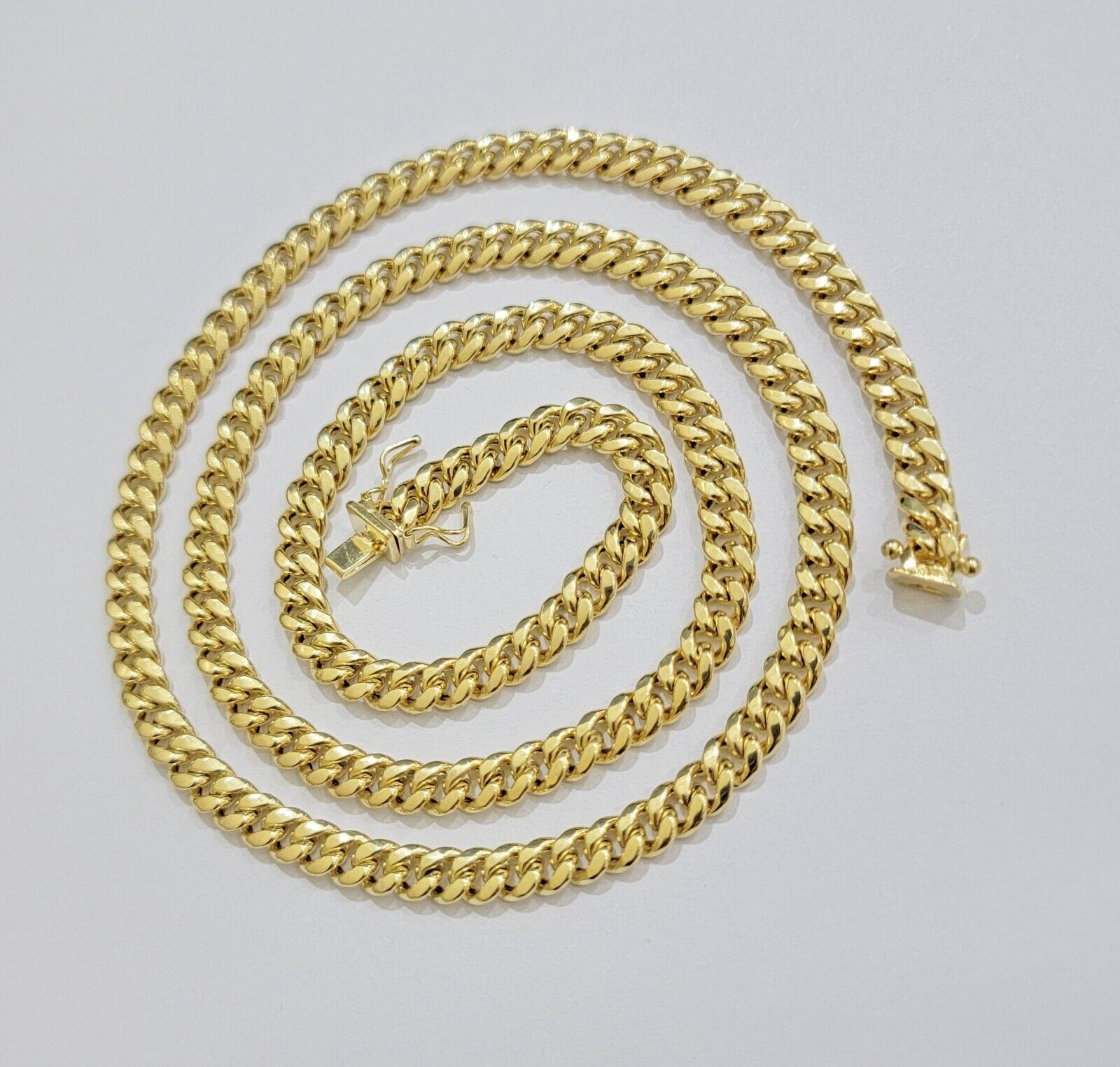 Mens 10k Gold Chain Necklace 6mm Miami Cuban Link 18 - 28 Inch REAL 10kt Yellow - Reva Jeweler