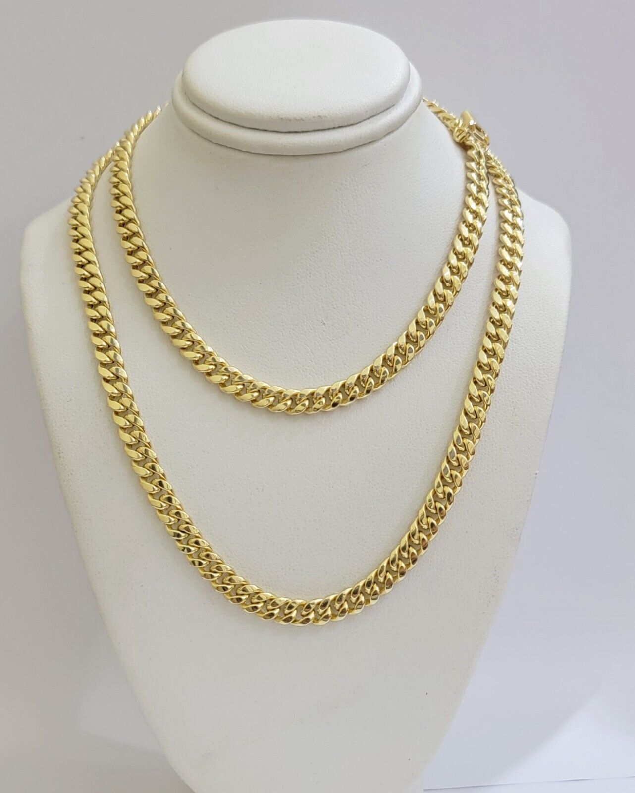 Mens 10k Gold Chain Necklace 6mm Miami Cuban Link 18 - 28 Inch REAL 10kt Yellow - Reva Jeweler