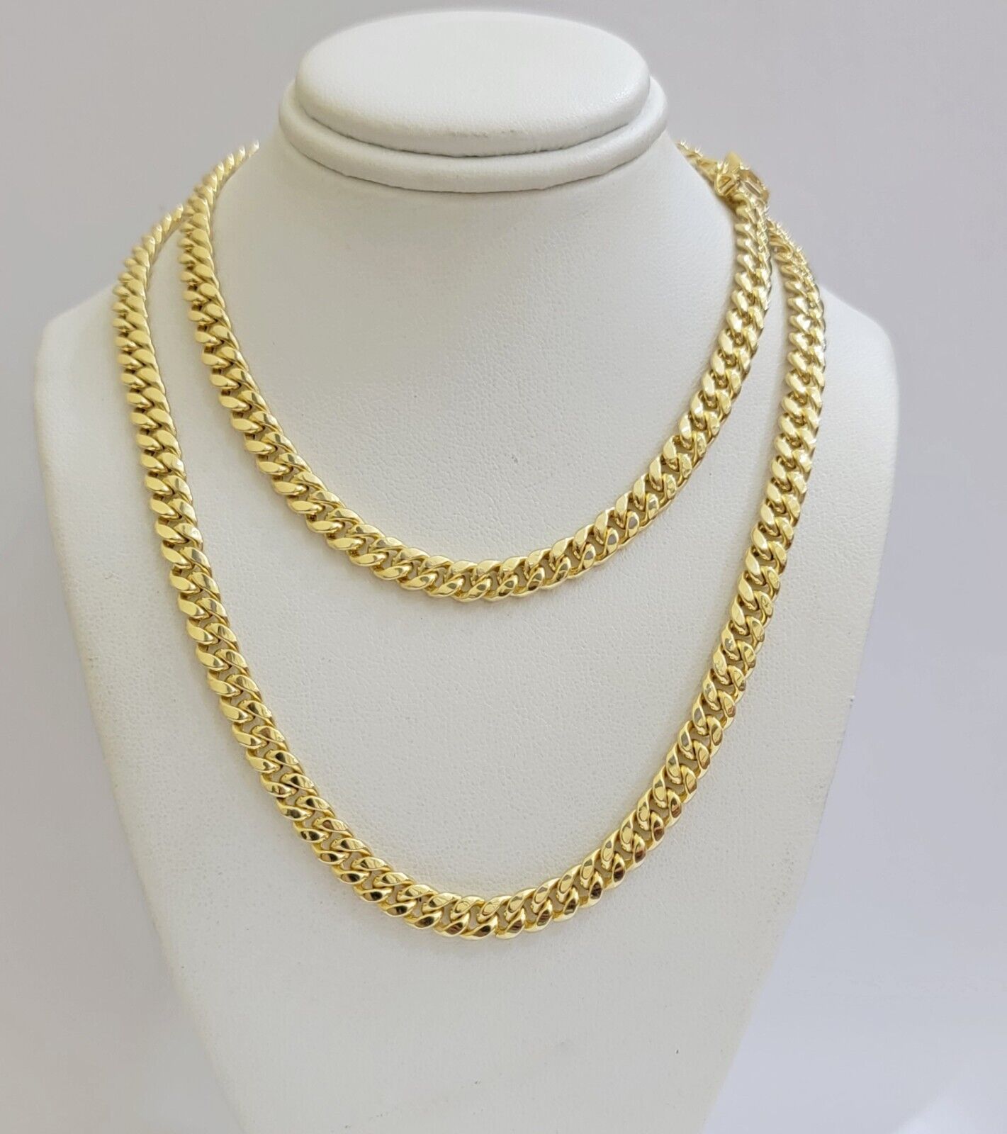 Mens 10k Gold Chain Necklace 6mm Miami Cuban Link 18 - 28 Inch REAL 10kt Yellow - Reva Jeweler