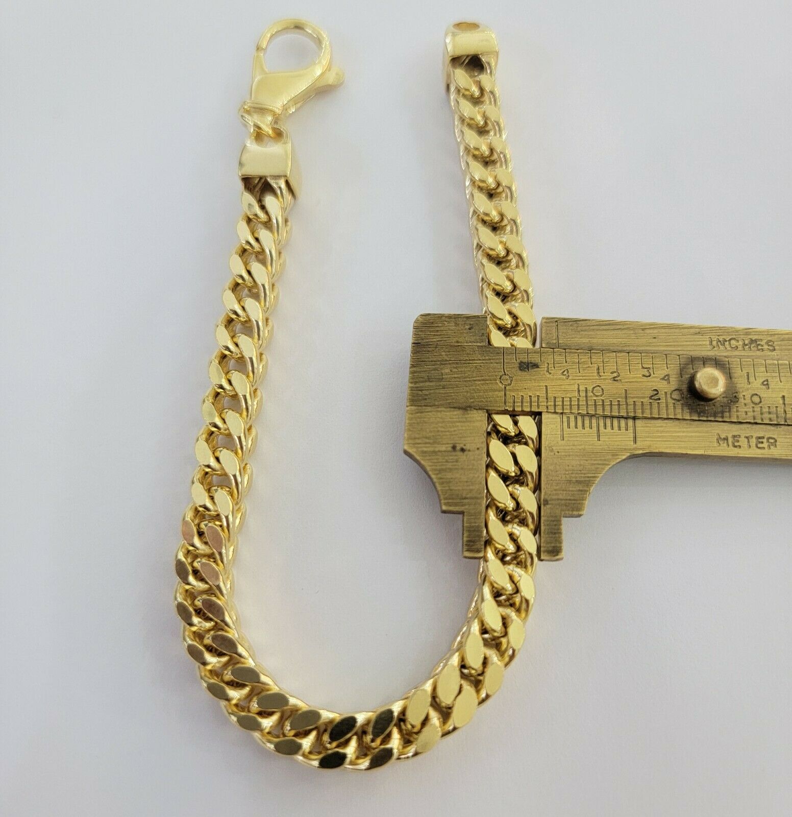 Men's 10k Gold Franco Bracelet 9" 7mm 10kt Yellow Gold Authentic 10kt MEN STRONG - Reva Jeweler