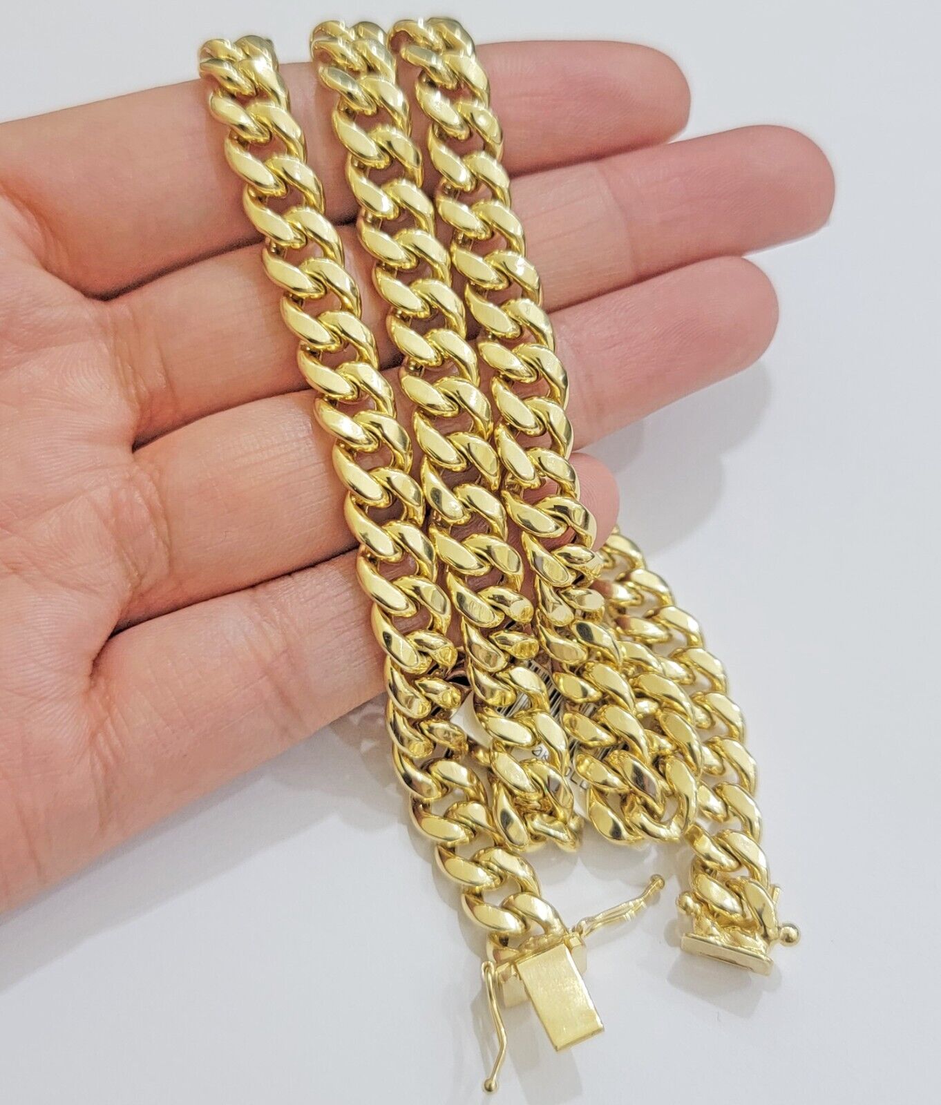 Mens 10k Yellow Gold Chain Neckalce Miami cuban Link 8mm 18" - 30 Inch REAL 10KT - Reva Jeweler