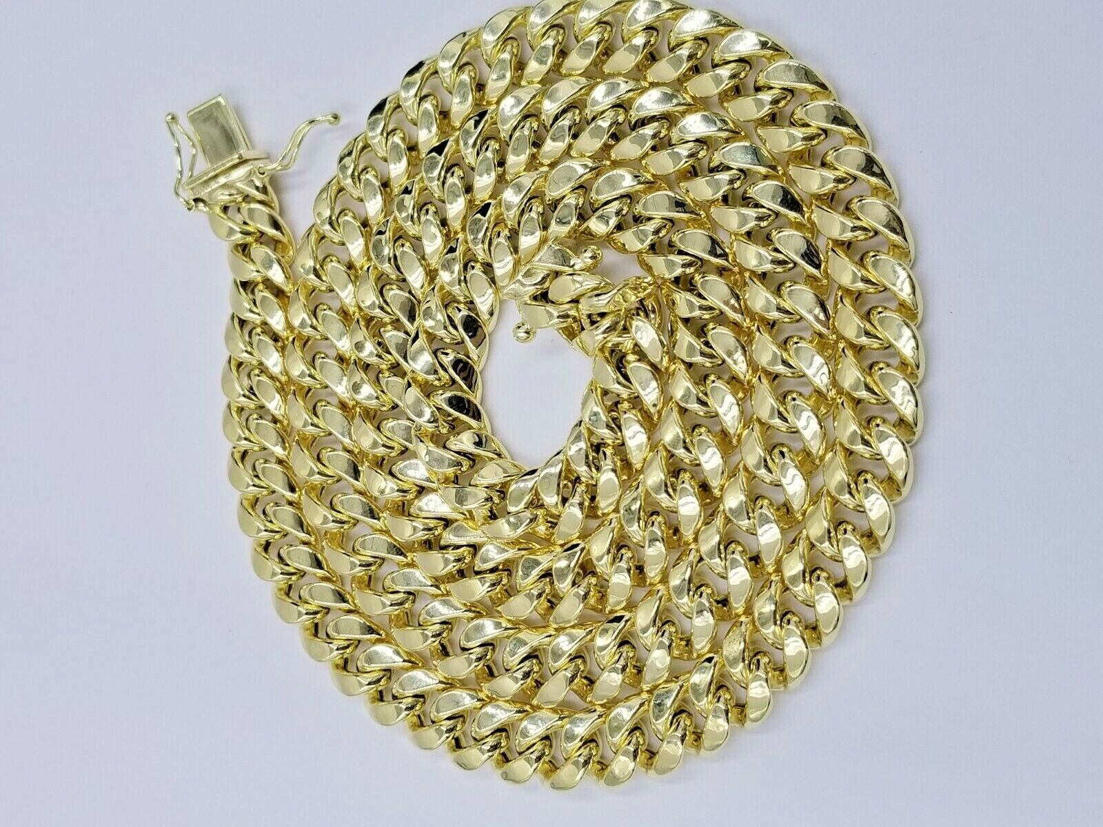 Mens 10k Yellow Gold Chain Neckalce Miami cuban Link 8mm 18" - 30 Inch REAL 10KT - Reva Jeweler