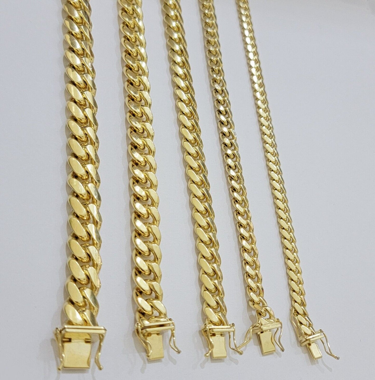 Mens 14k Gold Bracelet Miami Cuban Link REAL 14kt SOLID 6 - 10mm & 7.5 - 9 Inch - Reva Jeweler