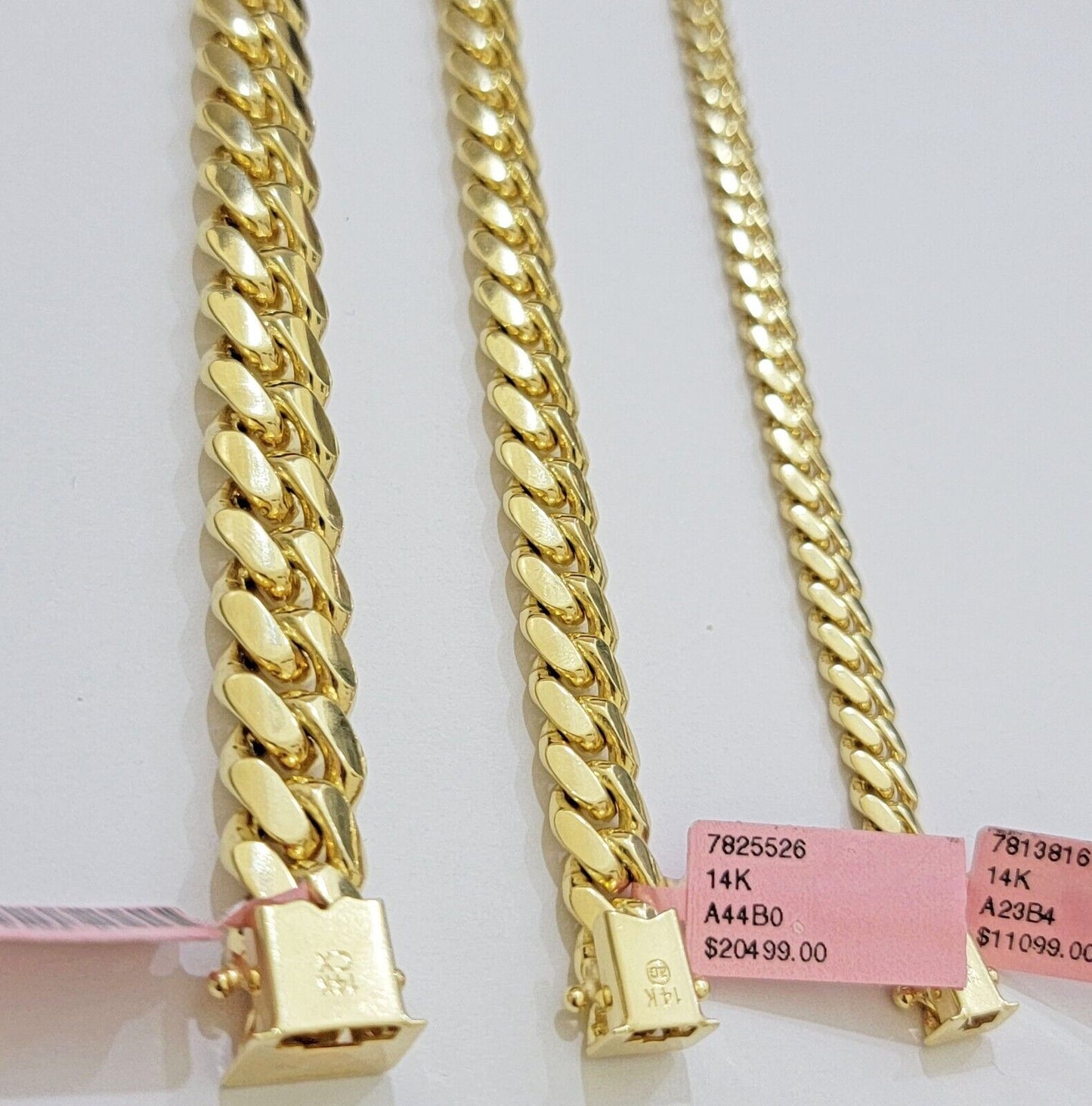 Mens 14k Gold Bracelet Miami Cuban Link REAL 14kt SOLID 6 - 10mm & 7.5 - 9 Inch - Reva Jeweler