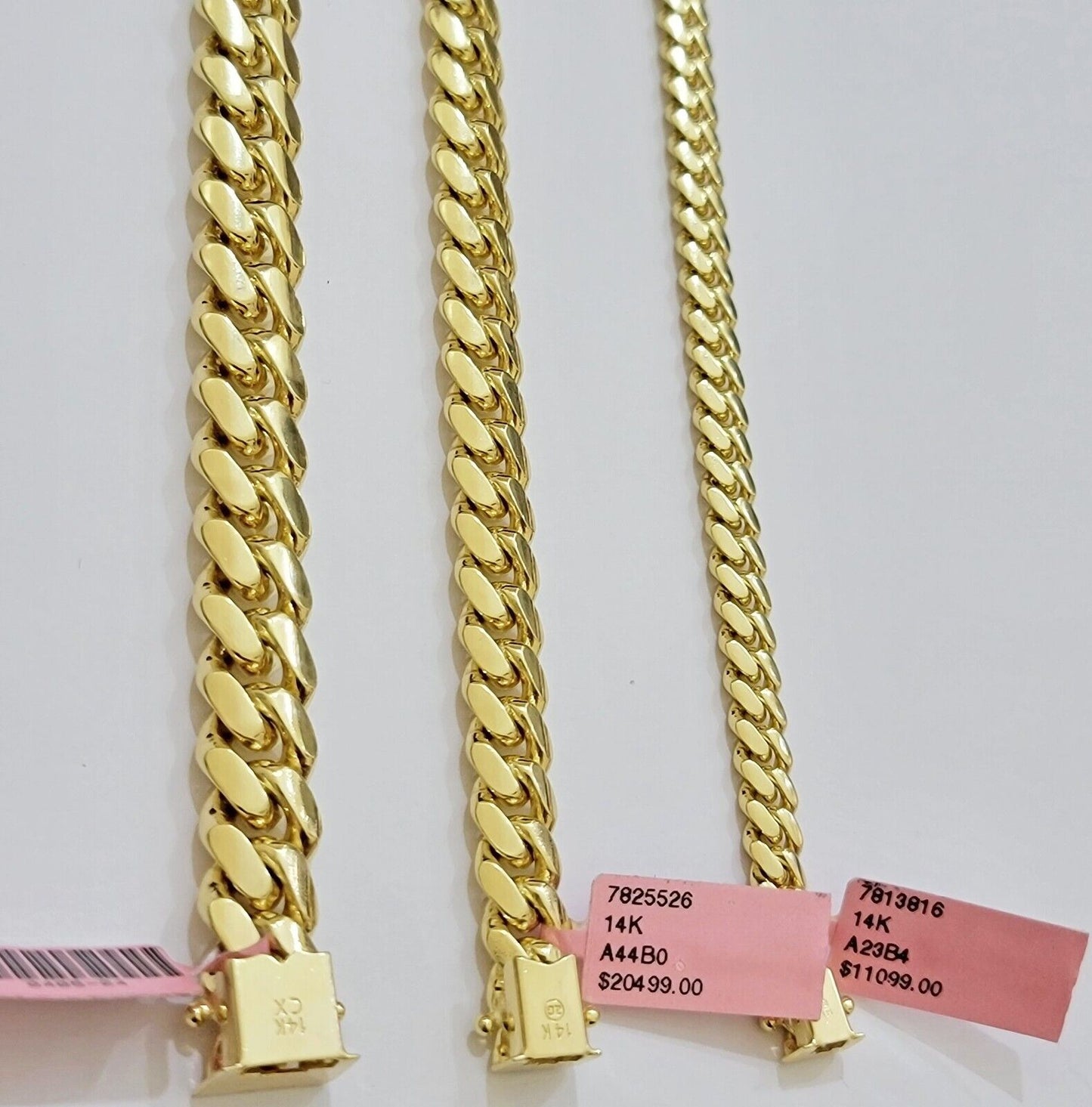Mens 14k Gold Bracelet Miami Cuban Link REAL 14kt SOLID 6 - 10mm & 7.5 - 9 Inch - Reva Jeweler