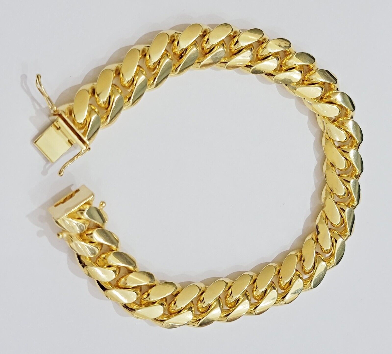 Mens 14k Gold Bracelet Solid Miami Cuban Link 13mm 9.5 Inch Real 14kt Heavy - Reva Jeweler