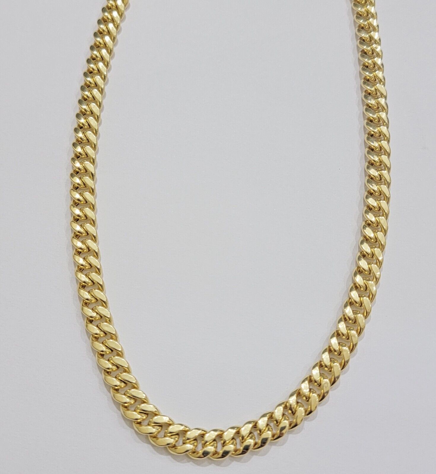 Mens 14k Gold Chain 8mm Miami cuban Link 18 - 30 Inch REAL 14KT Yelllow Gold - Reva Jeweler