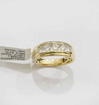 Mens 14k Gold Diamond Band Engagement Wedding Ring 1CT Natural Diamond Solid 10k - Reva Jeweler
