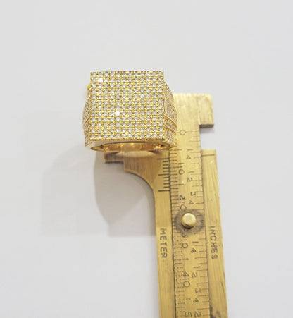 Mens diamond ring 10k yellow gold 2.05 Ct diamonds 10kt dark yellow gold Band - Reva Jeweler