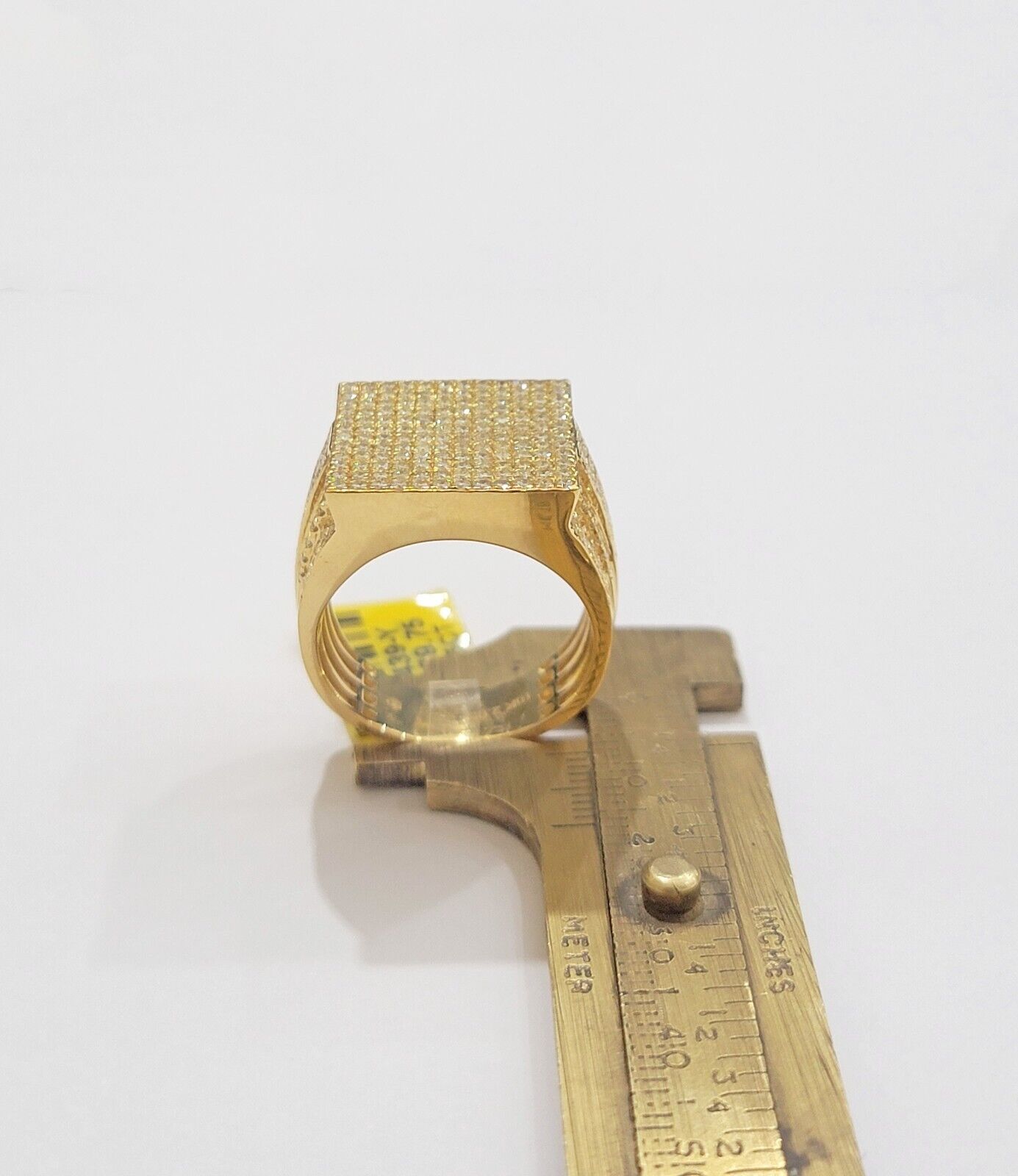 Mens diamond ring 10k yellow gold 2.05 Ct diamonds 10kt dark yellow gold Band - Reva Jeweler