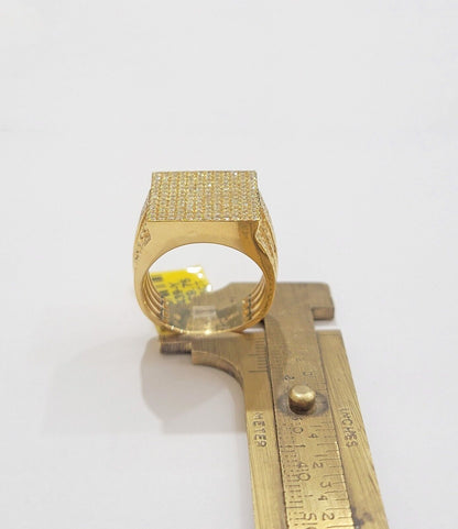 Mens diamond ring 10k yellow gold 2.05 Ct diamonds 10kt dark yellow gold Band - Reva Jeweler
