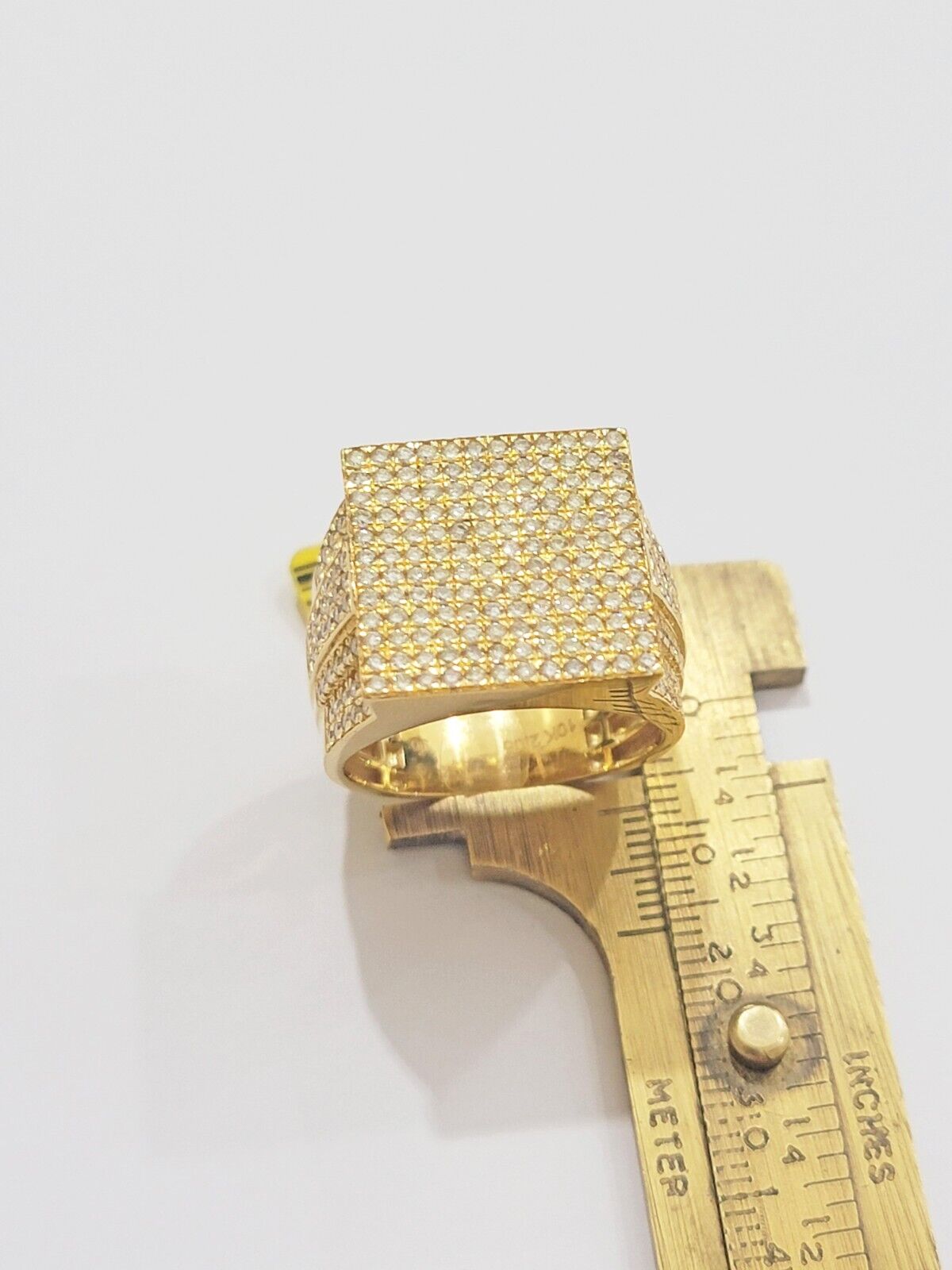 Mens diamond ring 10k yellow gold 2.05 Ct diamonds 10kt dark yellow gold Band - Reva Jeweler