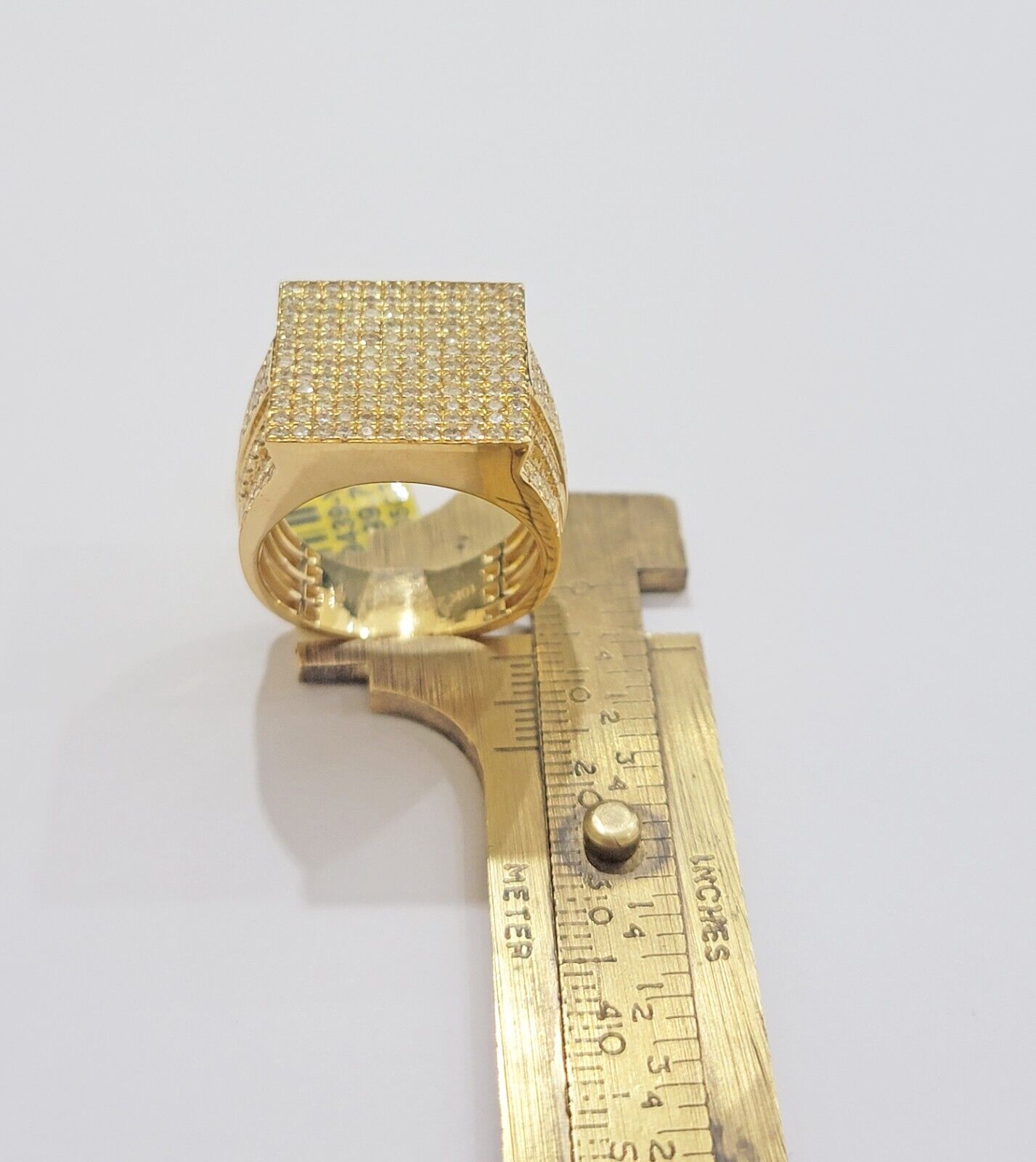 Mens diamond ring 10k yellow gold 2.05 Ct diamonds 10kt dark yellow gold Band - Reva Jeweler