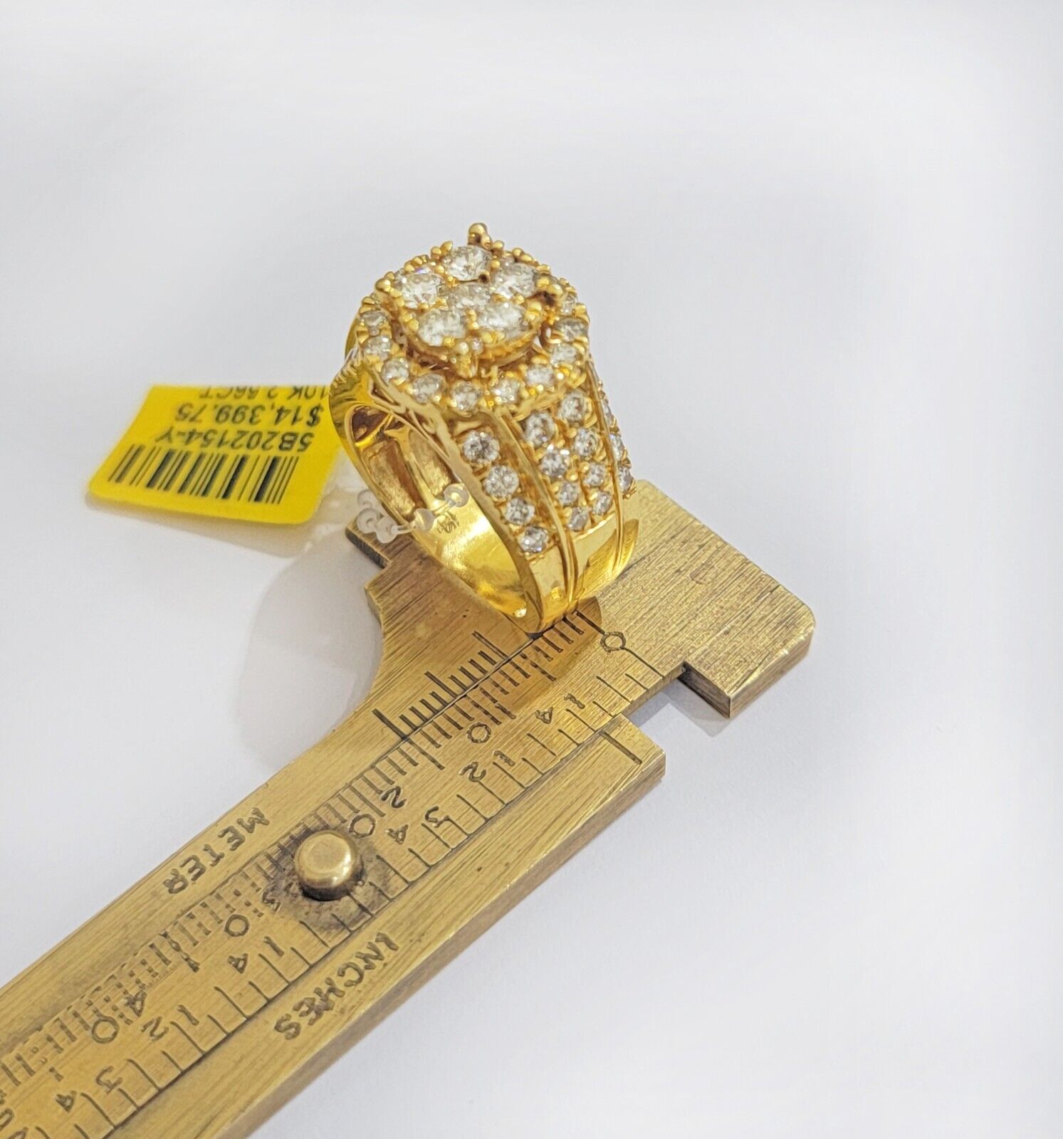 Mens diamond ring 10k yellow gold 2.56 Ct diamonds 10kt dark yellow gold Band - Reva Jeweler