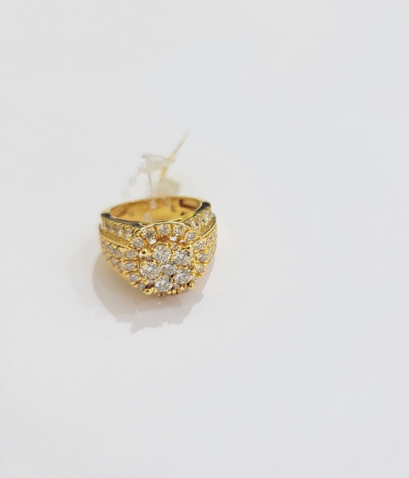 Mens diamond ring 10k yellow gold 2.56 Ct diamonds 10kt dark yellow gold Band - Reva Jeweler