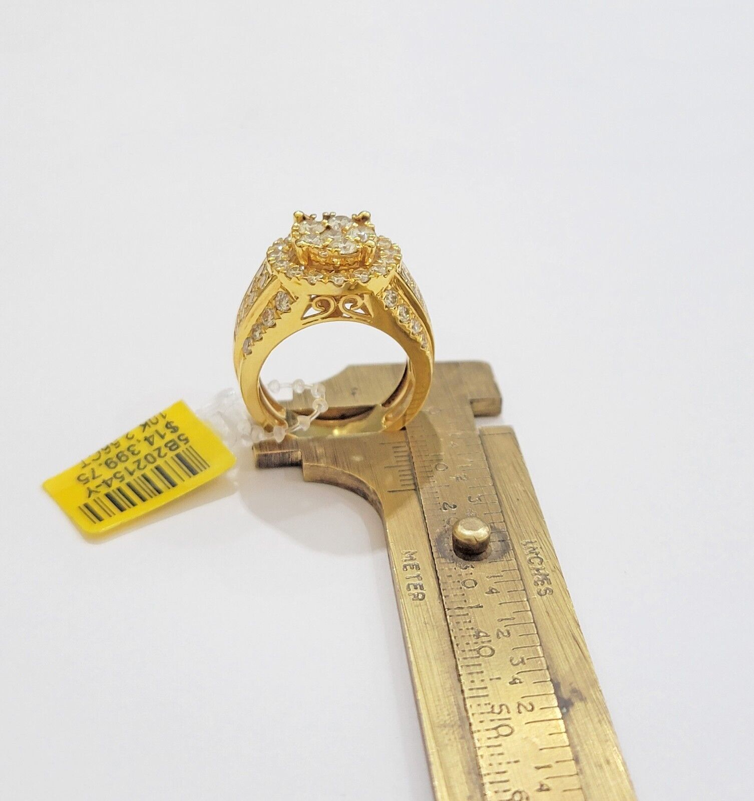 Mens diamond ring 10k yellow gold 2.56 Ct diamonds 10kt dark yellow gold Band - Reva Jeweler