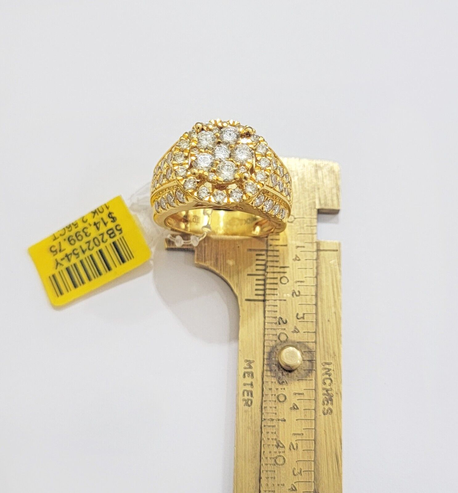 Mens diamond ring 10k yellow gold 2.56 Ct diamonds 10kt dark yellow gold Band - Reva Jeweler