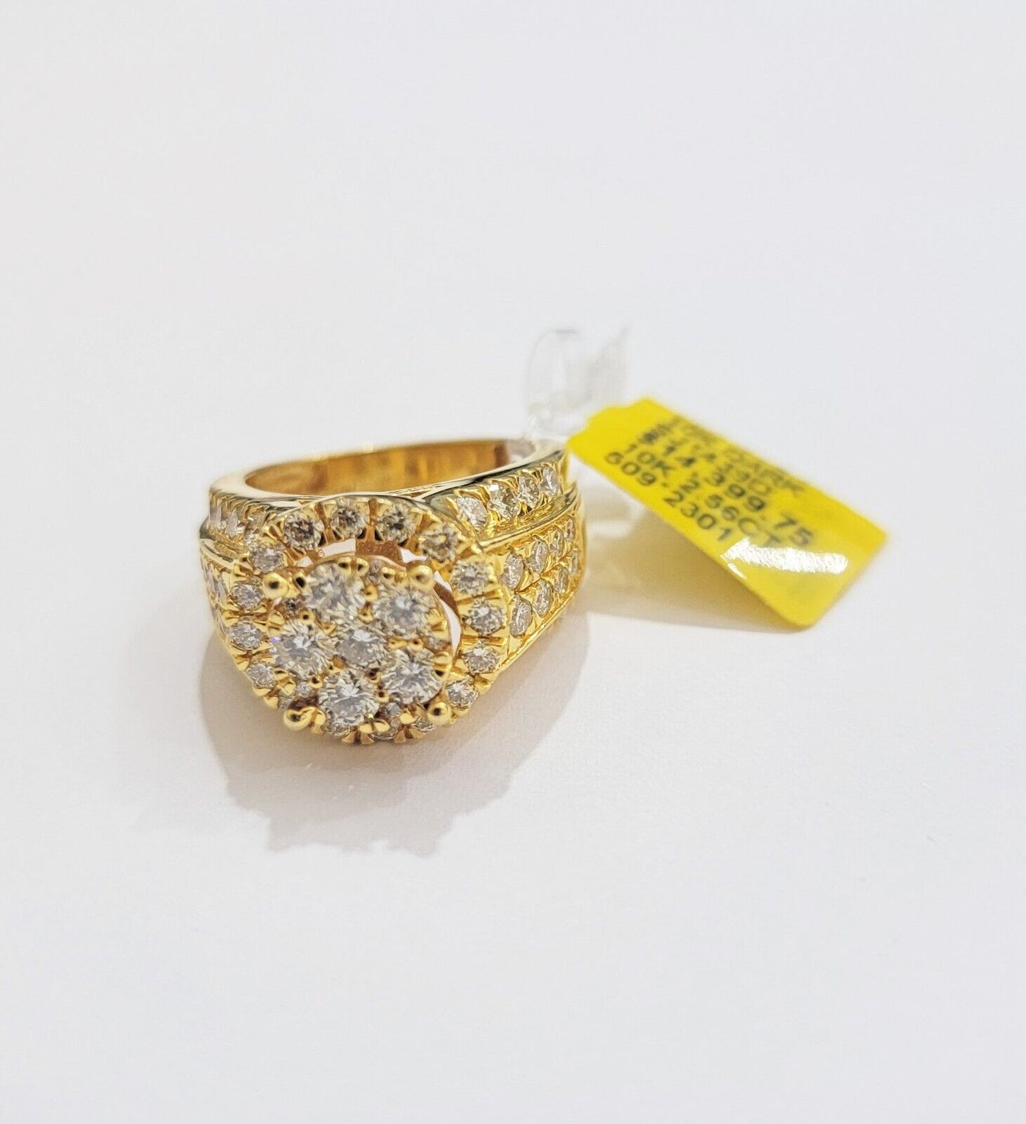 Mens diamond ring 10k yellow gold 2.56 Ct diamonds 10kt dark yellow gold Band - Reva Jeweler