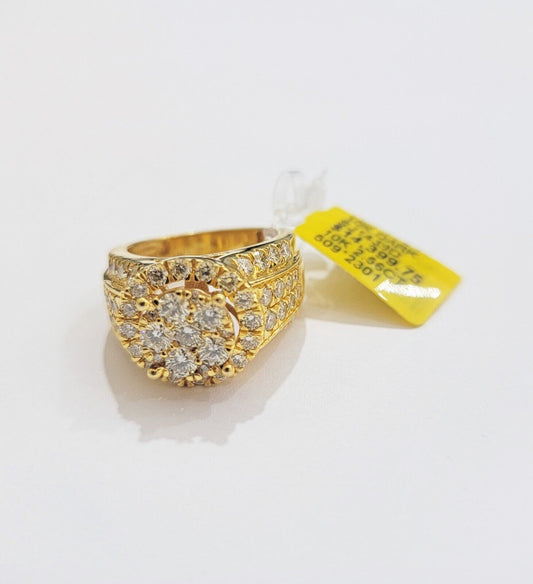 Mens diamond ring 10k yellow gold 2.56 Ct diamonds 10kt dark yellow gold Band - Reva Jeweler