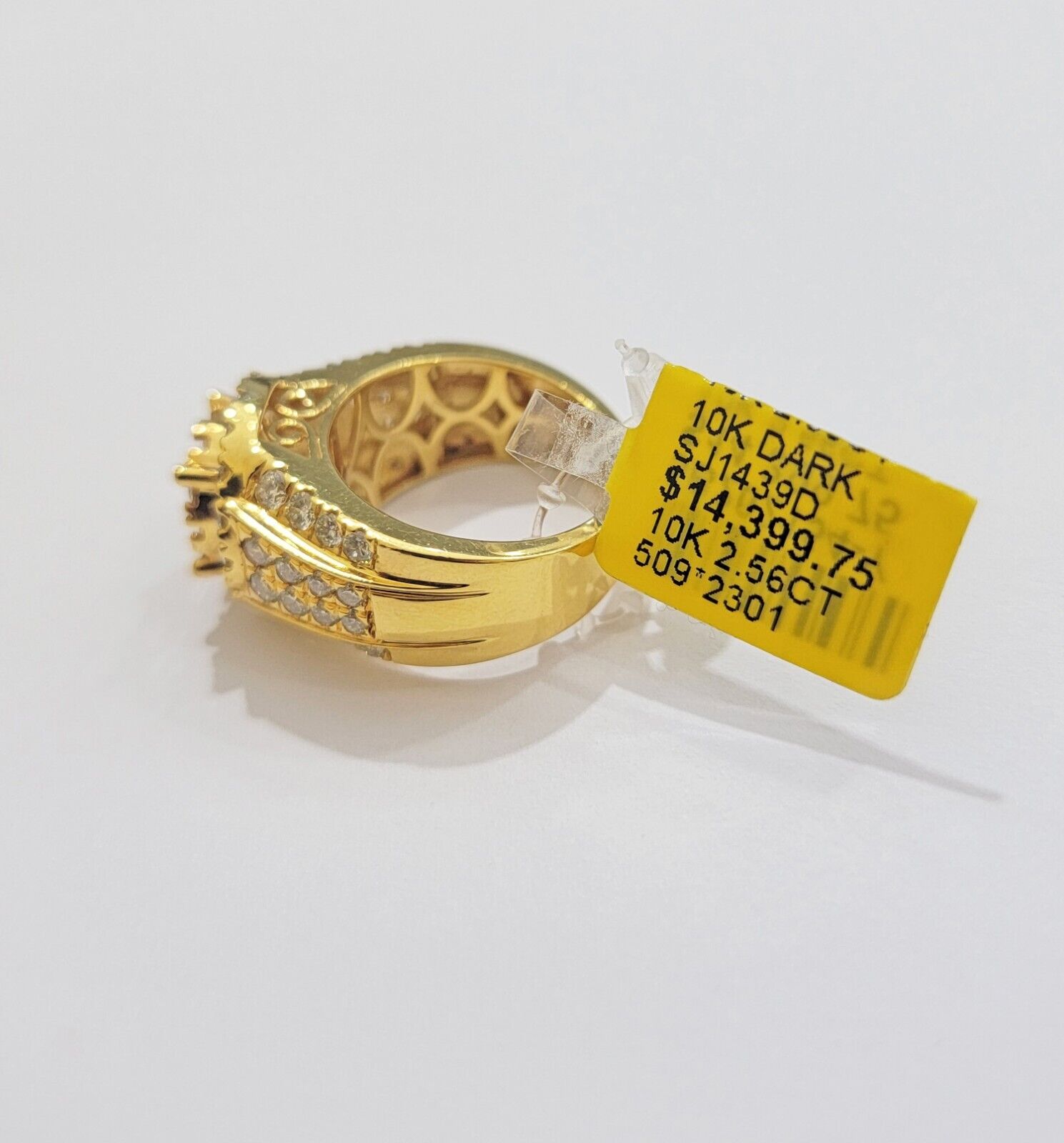 Mens diamond ring 10k yellow gold 2.56 Ct diamonds 10kt dark yellow gold Band - Reva Jeweler