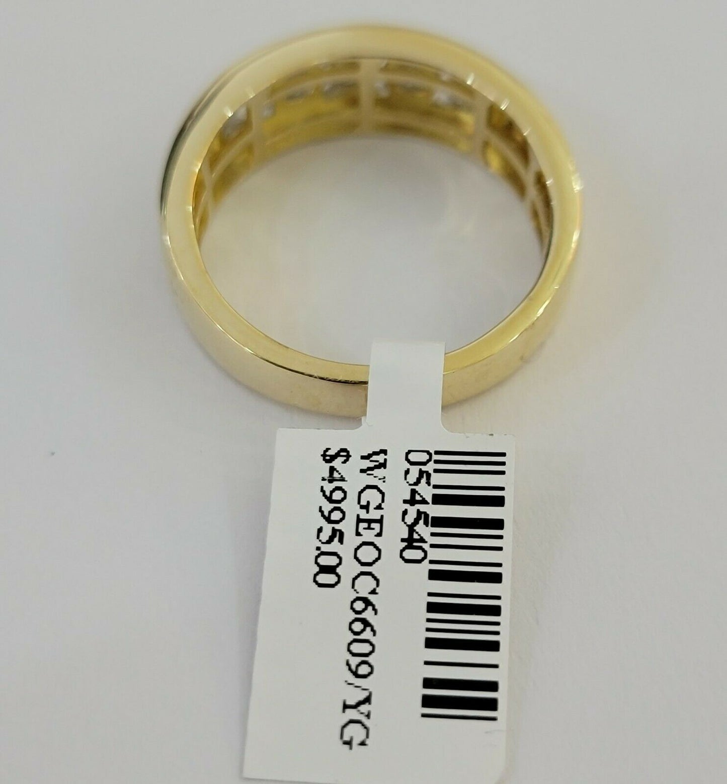 Men's Diamond Wedding Band 1 CT Round 14K Yellow Gold Brilliant Solitaire Diam - Reva Jeweler