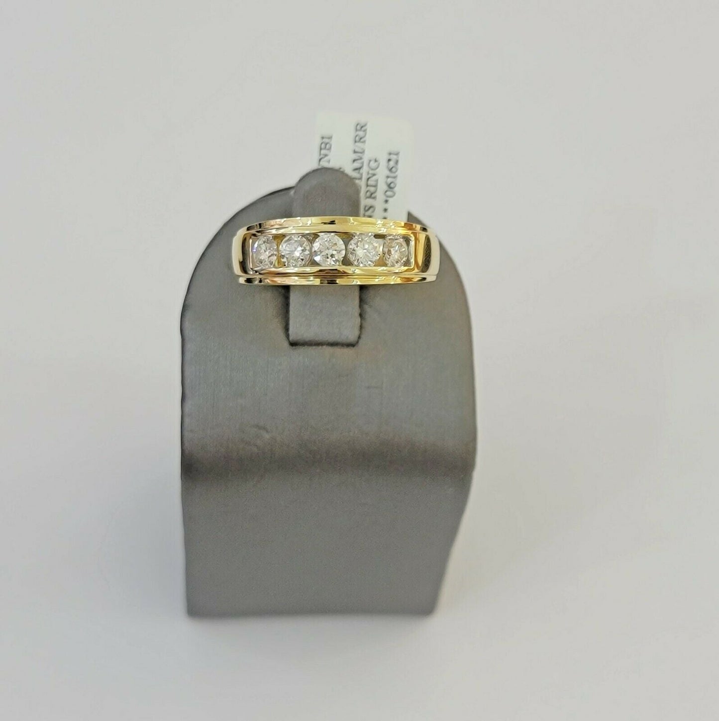 Men's Diamond Wedding Band 1 CT Round 14K Yellow Gold Brilliant Solitaire Diam - Reva Jeweler