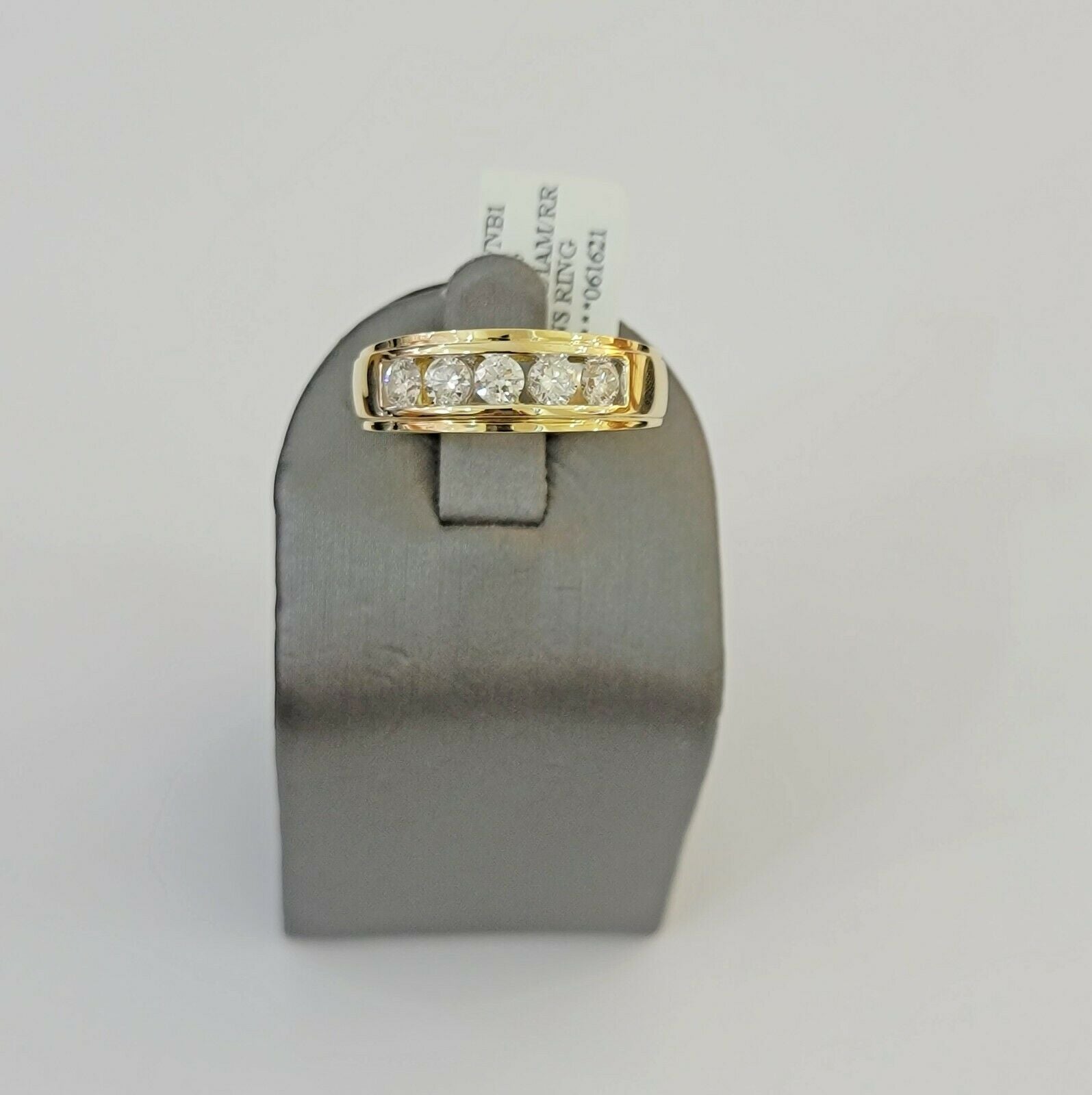 Men's Diamond Wedding Band 1 CT Round 14K Yellow Gold Brilliant Solitaire Diam - Reva Jeweler