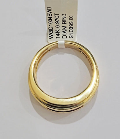 Mens Engagement Wedding Band REAL 14k Yellow Gold Natural Diamond Band Ring SALE - Reva Jeweler