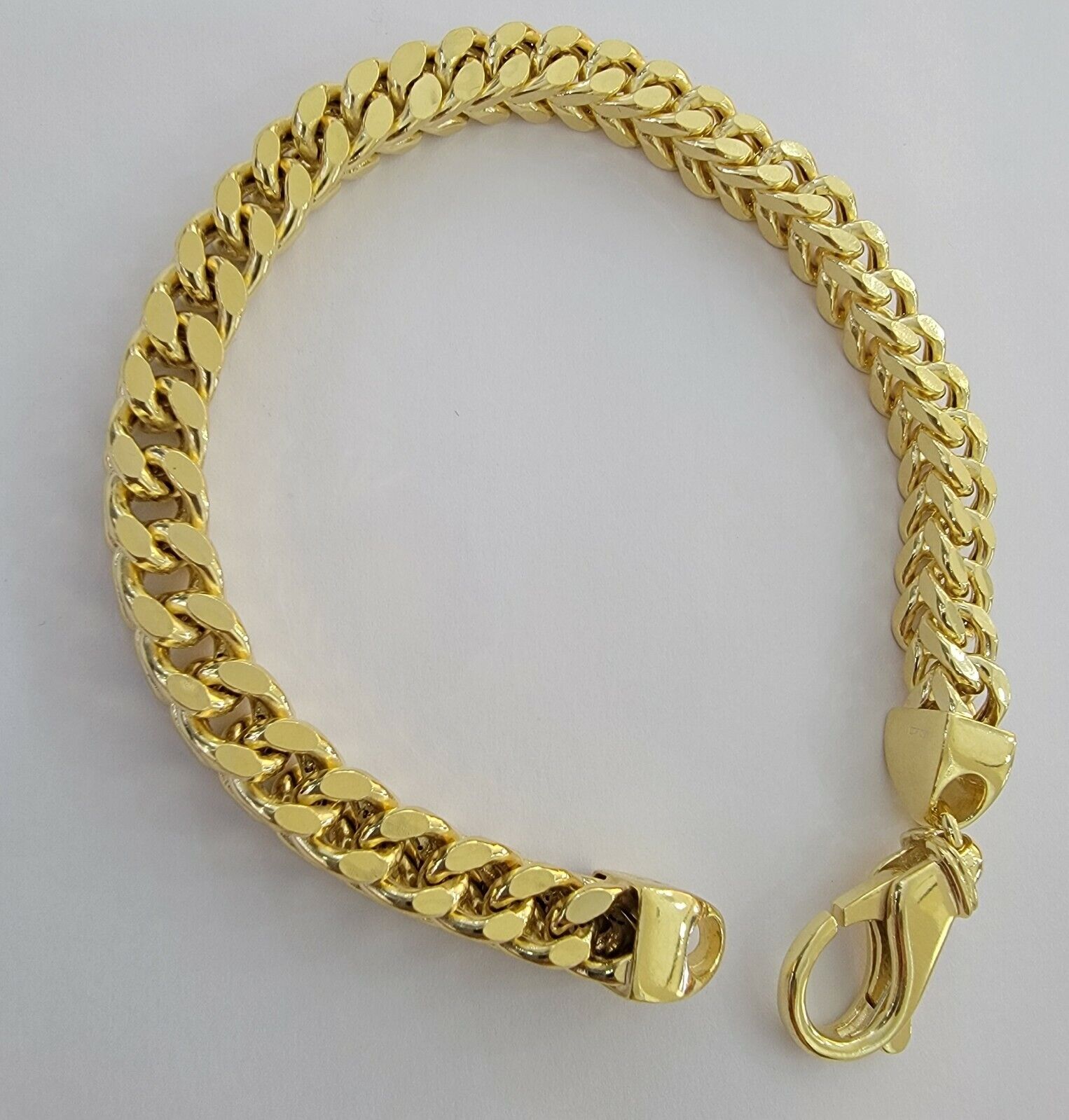 Men's Franco Bracelet 9 Inch 7mm REAL 10kt Yellow Gold Thick & Strong Bracelet - Reva Jeweler